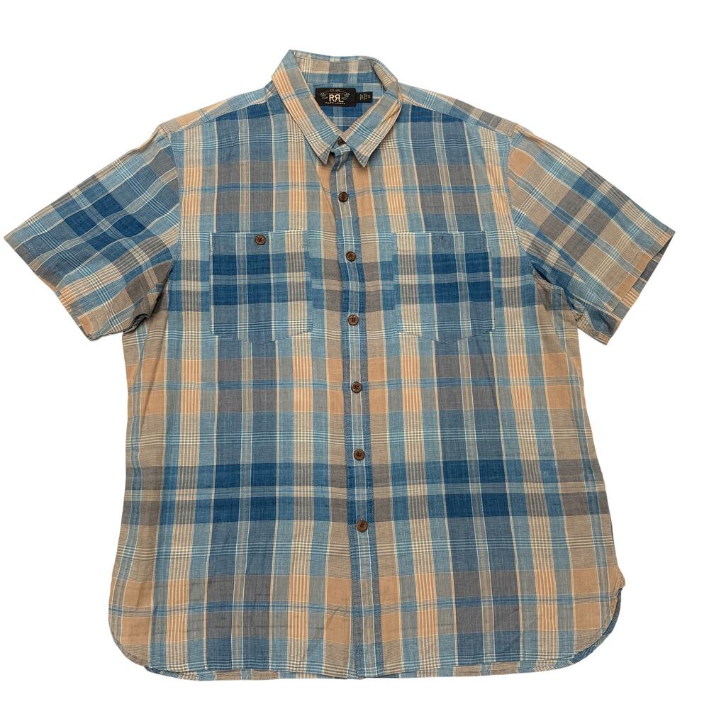 RRL Double RL Ralph Lauren Plaid Sleeve Workshirt Men’s XL Western Cotton Madras